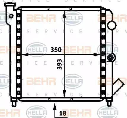 BEHR HELLA Service 8MK 376 716-381 - Радиатор, охлаждане на двигателя vvparts.bg