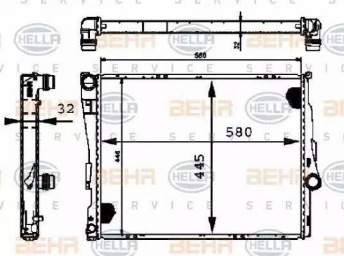 BEHR HELLA Service 8MK 376 716-244 - Радиатор, охлаждане на двигателя vvparts.bg