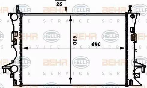 BEHR HELLA Service 8MK 376 716-284 - Радиатор, охлаждане на двигателя vvparts.bg