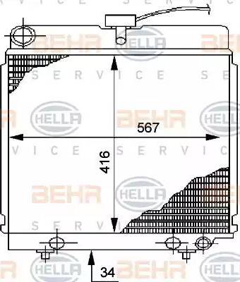 BEHR HELLA Service 8MK 376 710-491 - Радиатор, охлаждане на двигателя vvparts.bg