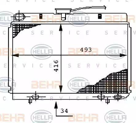 BEHR HELLA Service 8MK 376 710-541 - Радиатор, охлаждане на двигателя vvparts.bg