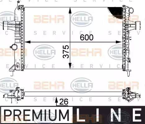 BEHR HELLA Service 8MK 376 710-311 - Радиатор, охлаждане на двигателя vvparts.bg