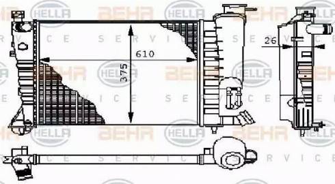 BEHR HELLA Service 8MK 376 710-241 - Радиатор, охлаждане на двигателя vvparts.bg