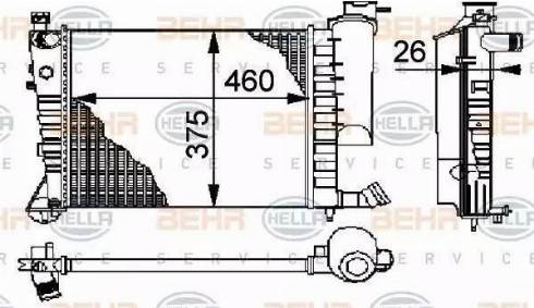 BEHR HELLA Service 8MK 376 710-254 - Радиатор, охлаждане на двигателя vvparts.bg