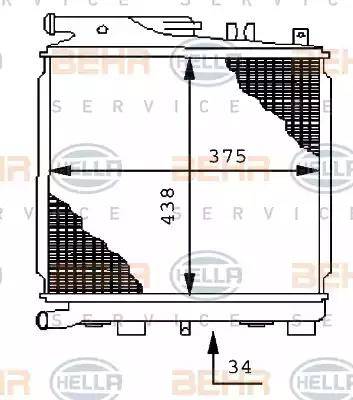 BEHR HELLA Service 8MK 376 710-741 - Радиатор, охлаждане на двигателя vvparts.bg