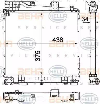 BEHR HELLA Service 8MK 376 710-751 - Радиатор, охлаждане на двигателя vvparts.bg