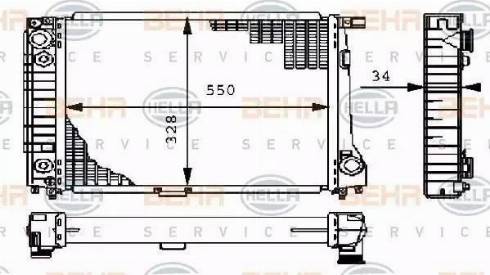 BEHR HELLA Service 8MK 376 710-781 - Радиатор, охлаждане на двигателя vvparts.bg