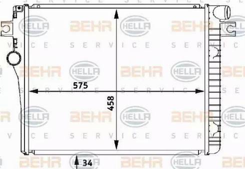 BEHR HELLA Service 8MK 376 711-411 - Радиатор, охлаждане на двигателя vvparts.bg