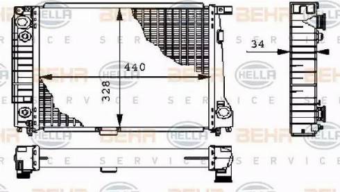 BEHR HELLA Service 8MK 376 711-421 - Радиатор, охлаждане на двигателя vvparts.bg