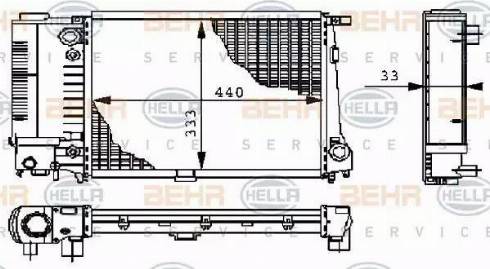 BEHR HELLA Service 8MK 376 711-591 - Радиатор, охлаждане на двигателя vvparts.bg