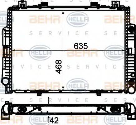 BEHR HELLA Service 8MK 376 711-514 - Радиатор, охлаждане на двигателя vvparts.bg