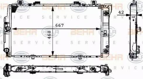 BEHR HELLA Service 8MK 376 711-524 - Радиатор, охлаждане на двигателя vvparts.bg