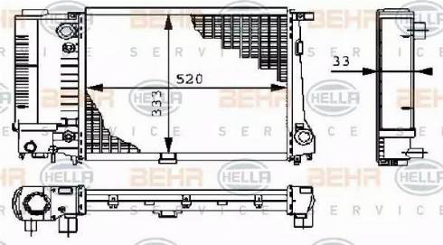 BEHR HELLA Service 8MK 376 711-671 - Радиатор, охлаждане на двигателя vvparts.bg