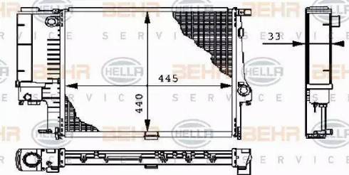 BEHR HELLA Service 8MK 376 711-084 - Радиатор, охлаждане на двигателя vvparts.bg