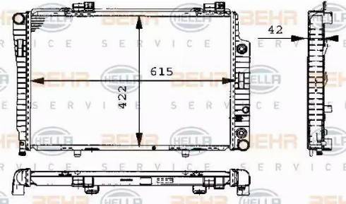 BEHR HELLA Service 8MK 376 711-194 - Радиатор, охлаждане на двигателя vvparts.bg