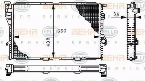 BEHR HELLA Service 8MK 376 711-114 - Радиатор, охлаждане на двигателя vvparts.bg