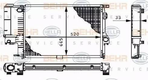 BEHR HELLA Service 8MK 376 711-124 - Радиатор, охлаждане на двигателя vvparts.bg