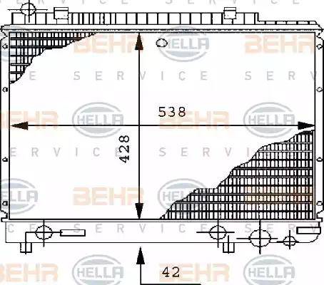 BEHR HELLA Service 8MK 376 711-391 - Радиатор, охлаждане на двигателя vvparts.bg