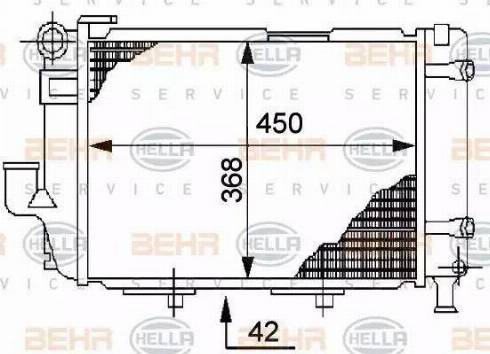 BEHR HELLA Service 8MK 376 711-361 - Радиатор, охлаждане на двигателя vvparts.bg