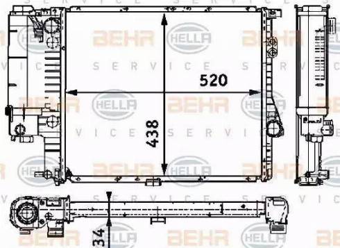 BEHR HELLA Service 8MK 376 711-244 - Радиатор, охлаждане на двигателя vvparts.bg