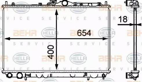 BEHR HELLA Service 8MK 376 718-541 - Радиатор, охлаждане на двигателя vvparts.bg