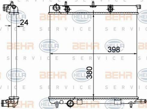 BEHR HELLA Service 8MK 376 718-625 - Радиатор, охлаждане на двигателя vvparts.bg