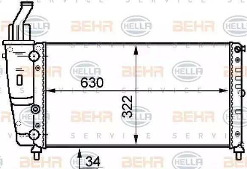 BEHR HELLA Service 8MK 376 718-084 - Радиатор, охлаждане на двигателя vvparts.bg