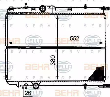 BEHR HELLA Service 8MK 376 718-151 - Радиатор, охлаждане на двигателя vvparts.bg