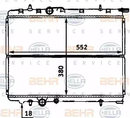 BEHR HELLA Service 8MK 376 718-131 - Радиатор, охлаждане на двигателя vvparts.bg