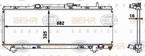 BEHR HELLA Service 8MK 376 718-371 - Радиатор, охлаждане на двигателя vvparts.bg