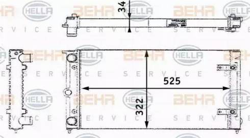 BEHR HELLA Service 8MK 376 713-461 - Радиатор, охлаждане на двигателя vvparts.bg