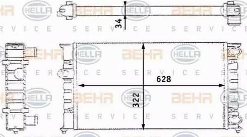 BEHR HELLA Service 8MK 376 713-424 - Радиатор, охлаждане на двигателя vvparts.bg