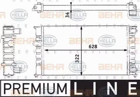 BEHR HELLA Service 8MK 376 713-421 - Радиатор, охлаждане на двигателя vvparts.bg