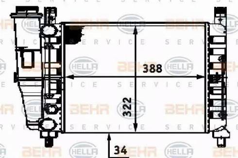 BEHR HELLA Service 8MK 376 713-521 - Радиатор, охлаждане на двигателя vvparts.bg