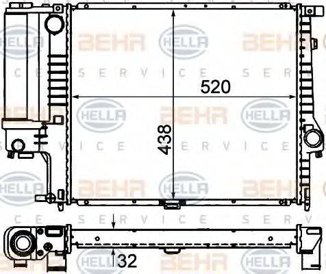 BEHR HELLA Service 8MK 376 713-084 - Радиатор, охлаждане на двигателя vvparts.bg