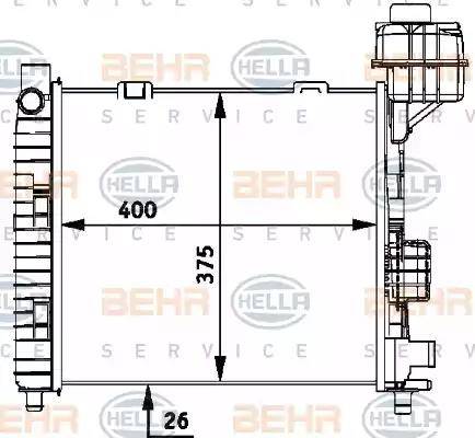 BEHR HELLA Service 8MK 376 713-034 - Радиатор, охлаждане на двигателя vvparts.bg