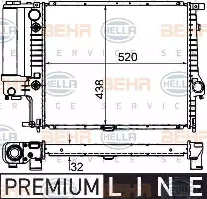 BEHR HELLA Service 8MK 376 713-101 - Радиатор, охлаждане на двигателя vvparts.bg