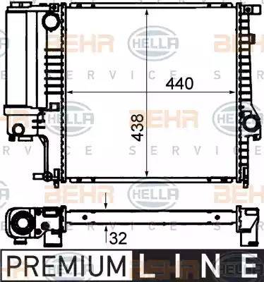 BEHR HELLA Service 8MK 376 713-121 - Радиатор, охлаждане на двигателя vvparts.bg