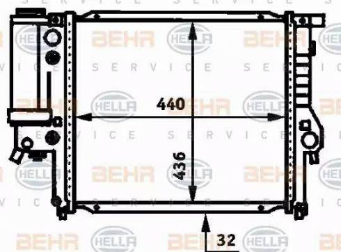 BEHR HELLA Service 8MK 376 713-174 - Радиатор, охлаждане на двигателя vvparts.bg