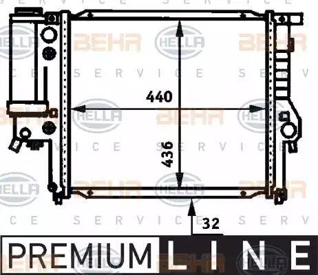 BEHR HELLA Service 8MK 376 713-171 - Радиатор, охлаждане на двигателя vvparts.bg