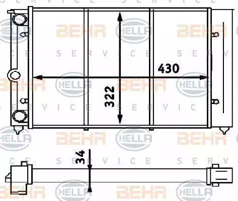 BEHR HELLA Service 8MK 376 713-321 - Радиатор, охлаждане на двигателя vvparts.bg