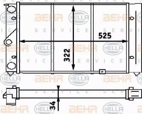 BEHR HELLA Service 8MK 376 713-371 - Радиатор, охлаждане на двигателя vvparts.bg