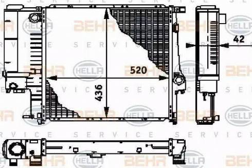 BEHR HELLA Service 8MK 376 713-244 - Радиатор, охлаждане на двигателя vvparts.bg