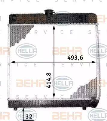 BEHR HELLA Service 8MK 376 713-211 - Радиатор, охлаждане на двигателя vvparts.bg