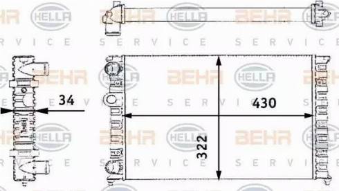 BEHR HELLA Service 8MK 376 713-744 - Радиатор, охлаждане на двигателя vvparts.bg