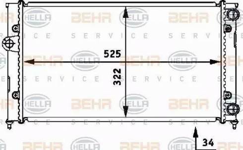 BEHR HELLA Service 8MK 376 713-761 - Радиатор, охлаждане на двигателя vvparts.bg