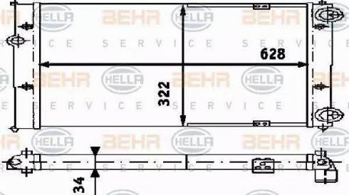 BEHR HELLA Service 8MK 376 713-734 - Радиатор, охлаждане на двигателя vvparts.bg