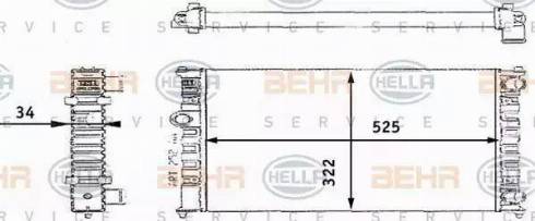 BEHR HELLA Service 8MK 376 713-721 - Радиатор, охлаждане на двигателя vvparts.bg