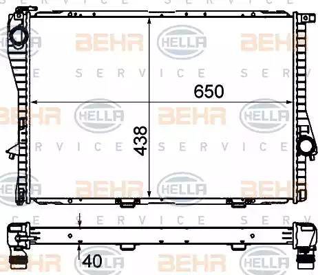 BEHR HELLA Service 8MK 376 712-484 - Радиатор, охлаждане на двигателя vvparts.bg