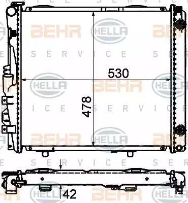 BEHR HELLA Service 8MK 376 712-424 - Радиатор, охлаждане на двигателя vvparts.bg